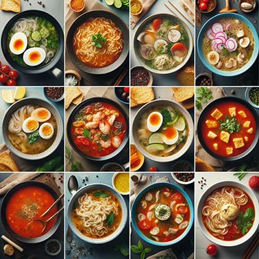 Diferentes tipos de sopas